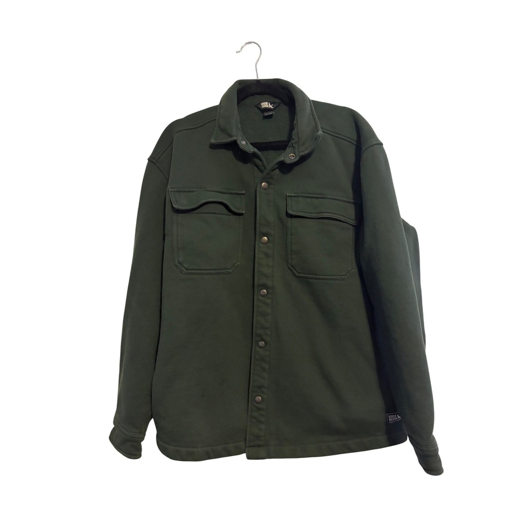 Eddie Bauer Men's Dark Green‎ Fleece Shacket Shirt Jacket Size XL